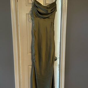 Revelry Olive Satin Wedding Dress